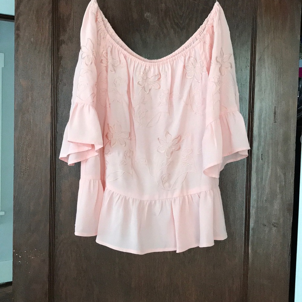 Coral peplum top
